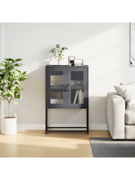 Skříň highboard antracitová 68x39x107 cm ocel