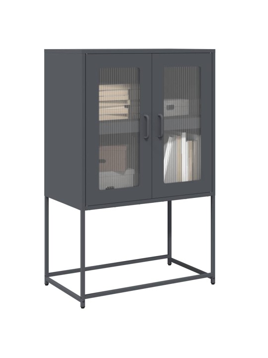 Skříň highboard antracitová 68x39x107 cm ocel