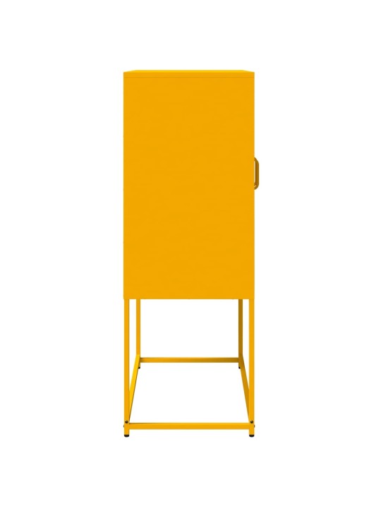 Skříň highboard hořčicově žlutá 68x39x107 cm ocel