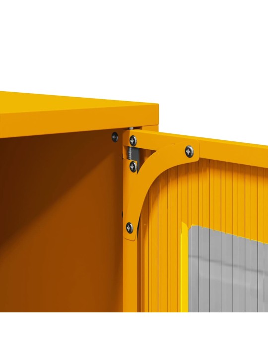 Skříň highboard hořčicově žlutá 68x39x107 cm ocel