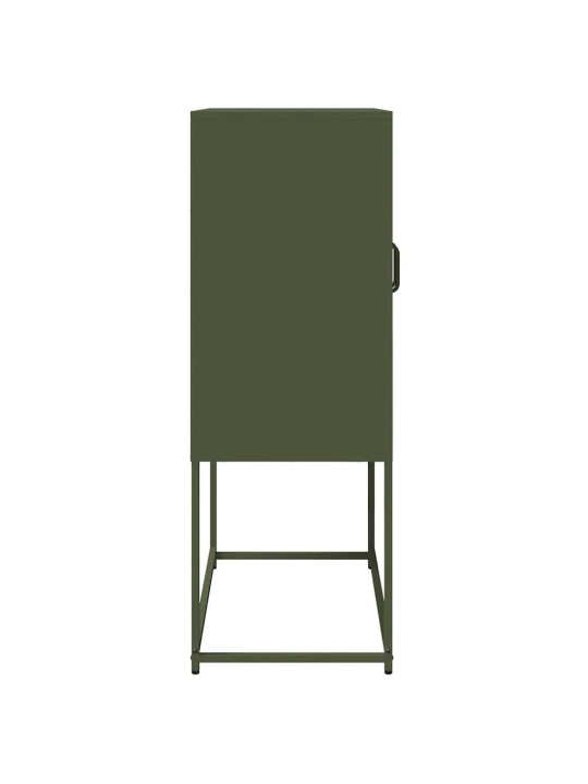 Skříň highboard olivově zelená 68x39x107 cm ocel