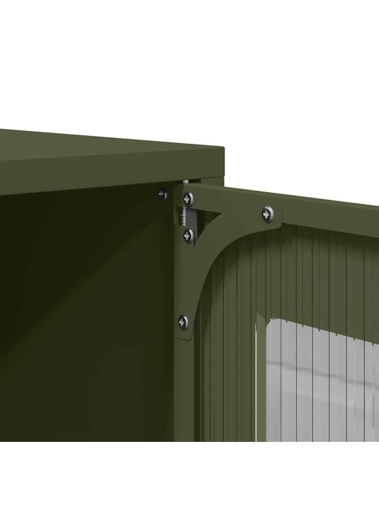 Skříň highboard olivově zelená 68x39x107 cm ocel
