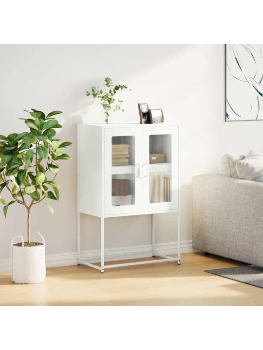 Skříň highboard bílá 68x39x107 cm ocel