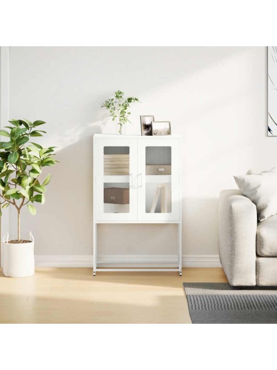Skříň highboard bílá 68x39x107 cm ocel