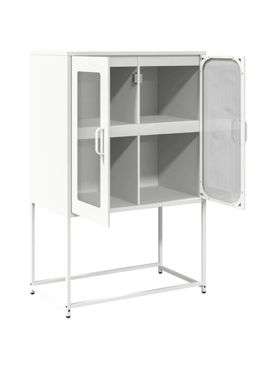 Skříň highboard bílá 68x39x107 cm ocel