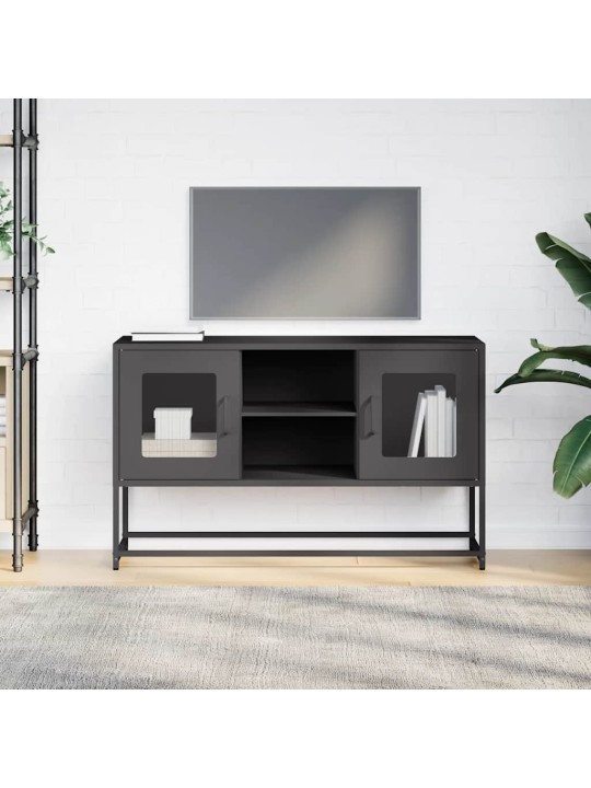 Tv skříňka černá 100,5 x 39 x 60,5 cm ocel