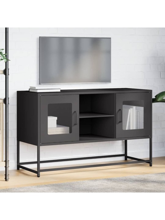 Tv skříňka černá 100,5 x 39 x 60,5 cm ocel
