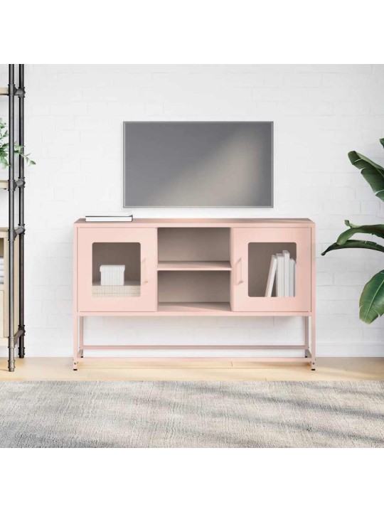 Tv skříňka růžová 100,5 x 39 x 60,5 cm ocel