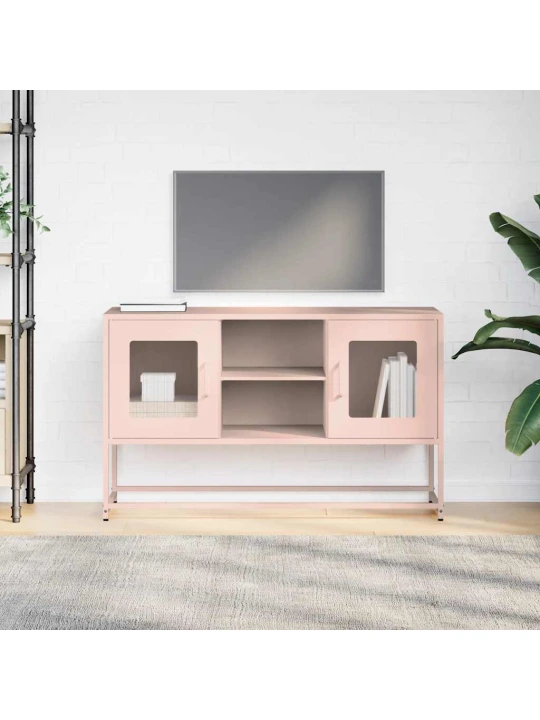 Tv skříňka růžová 100,5 x 39 x 60,5 cm ocel