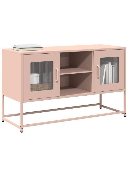 Tv skříňka růžová 100,5 x 39 x 60,5 cm ocel