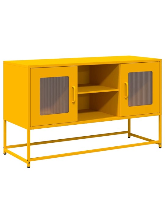 Tv skříňka hořčicově žlutá 100,5 x 39 x 60,5 cm ocel