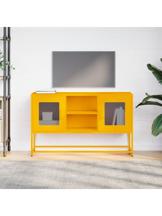 Tv skříňka hořčicově žlutá 100,5 x 39 x 60,5 cm ocel
