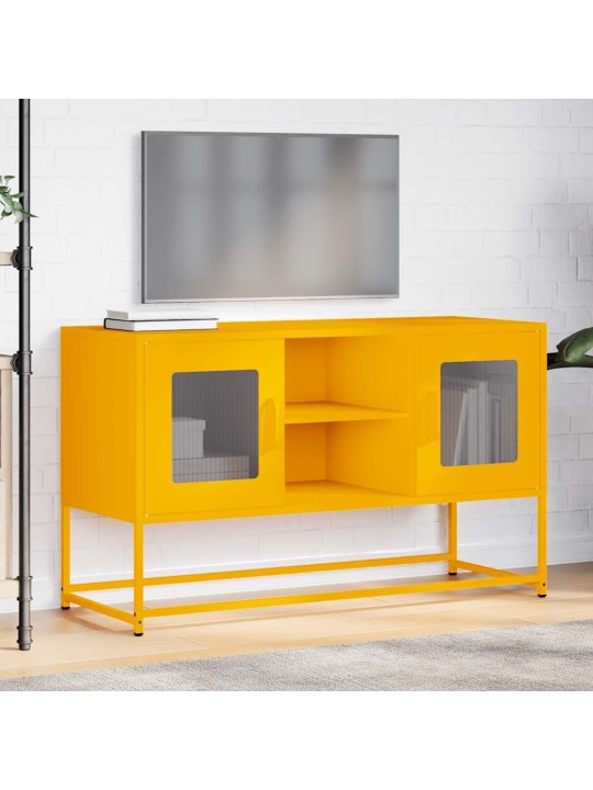 Tv skříňka hořčicově žlutá 100,5 x 39 x 60,5 cm ocel
