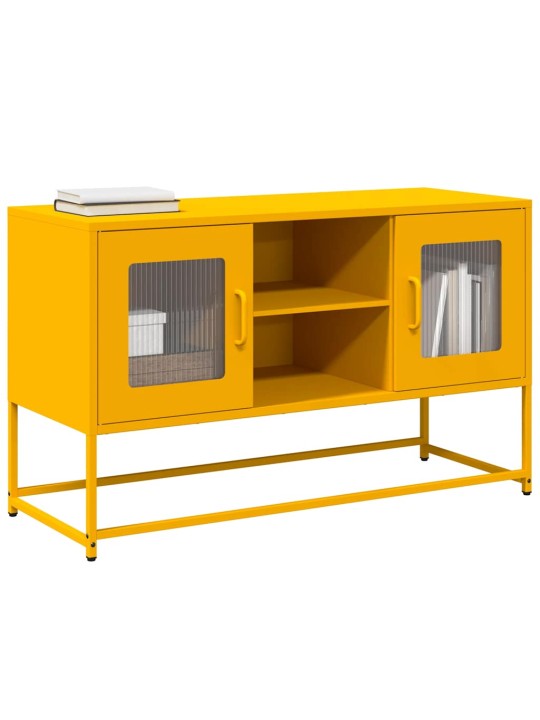 Tv skříňka hořčicově žlutá 100,5 x 39 x 60,5 cm ocel