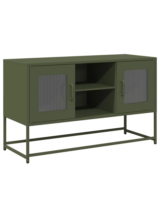 Tv skříňka olivově zelená 100,5 x 39 x 60,5 cm ocel