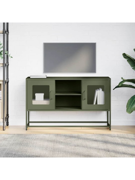 Tv skříňka olivově zelená 100,5 x 39 x 60,5 cm ocel