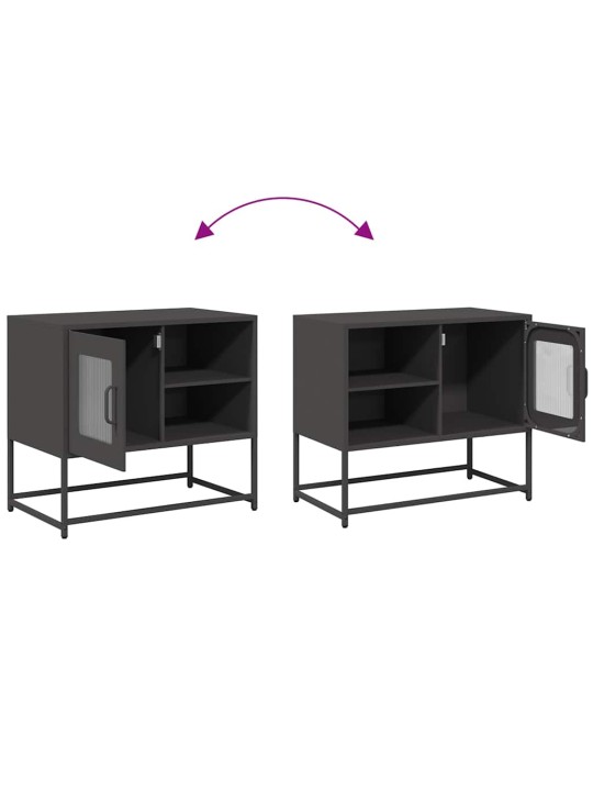 Tv skříňka černá 68 x 39 x 60,5 cm ocel