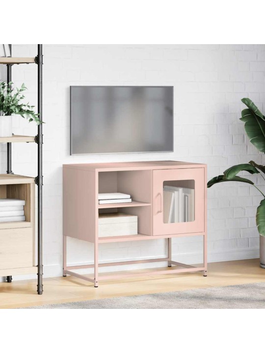 Tv skříňka růžová 68 x 39 x 60,5 cm ocel