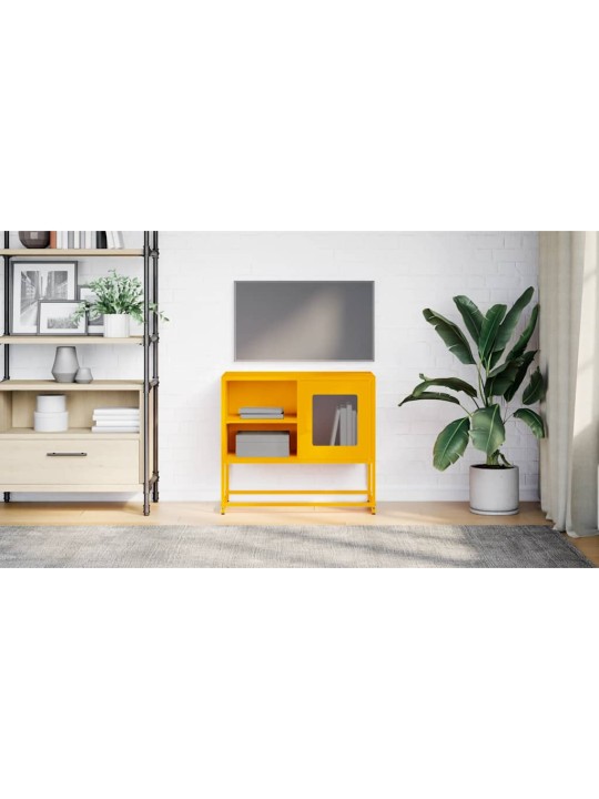 Tv skříňka hořčicově žlutá 68 x 39 x 60,5 cm ocel