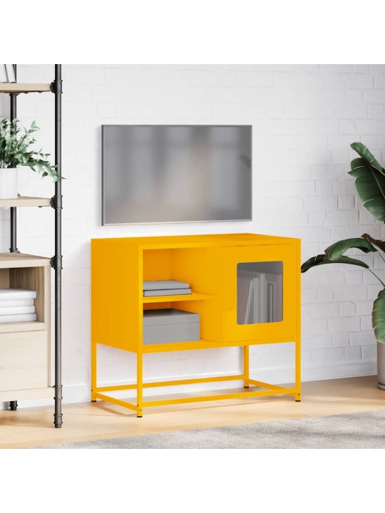 Tv skříňka hořčicově žlutá 68 x 39 x 60,5 cm ocel