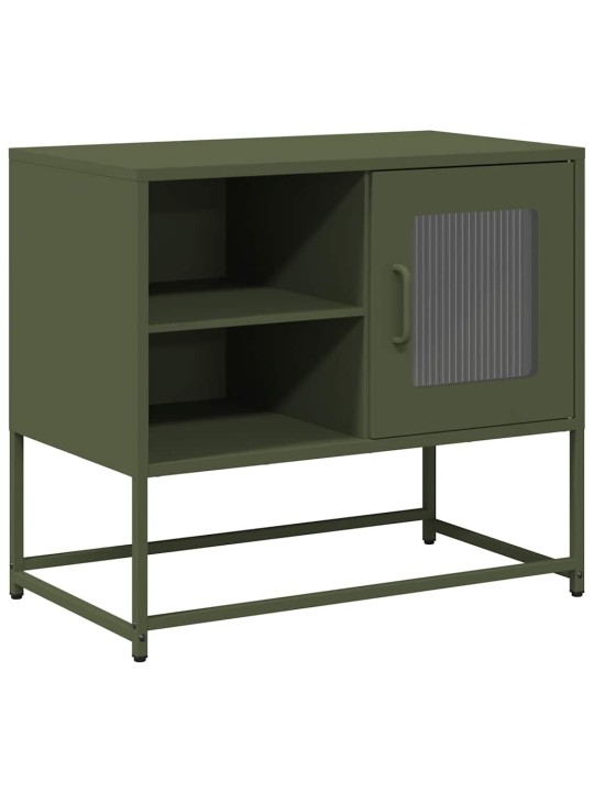 Tv skříňka olivově zelená 68 x 39 x 60,5 cm ocel