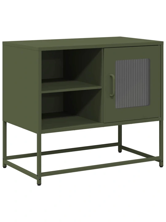 Tv skříňka olivově zelená 68 x 39 x 60,5 cm ocel