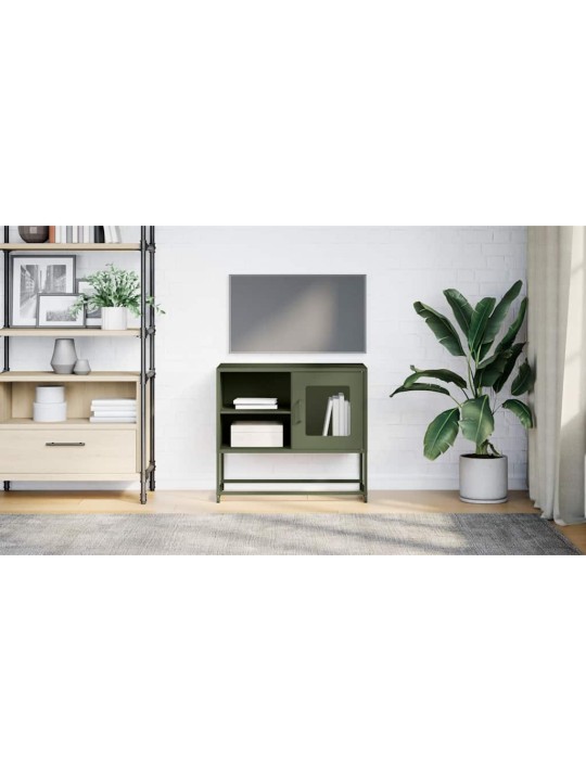 Tv skříňka olivově zelená 68 x 39 x 60,5 cm ocel
