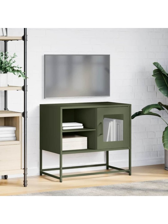 Tv skříňka olivově zelená 68 x 39 x 60,5 cm ocel