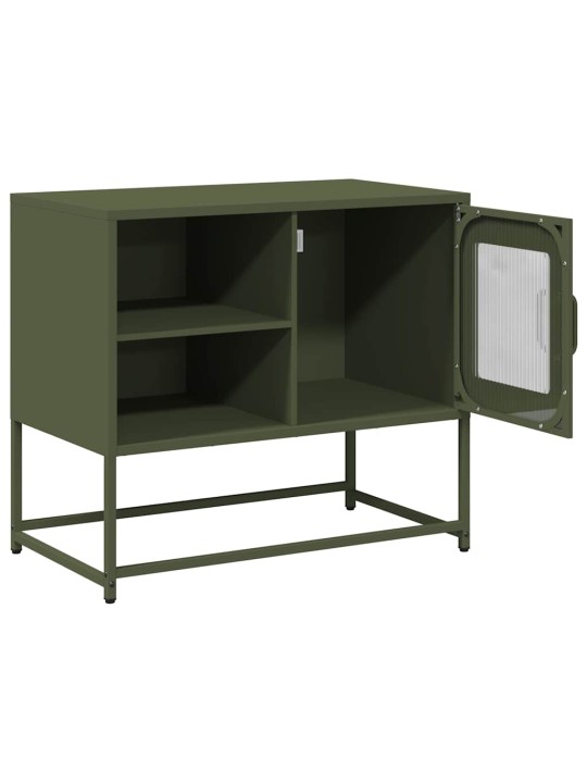 Tv skříňka olivově zelená 68 x 39 x 60,5 cm ocel