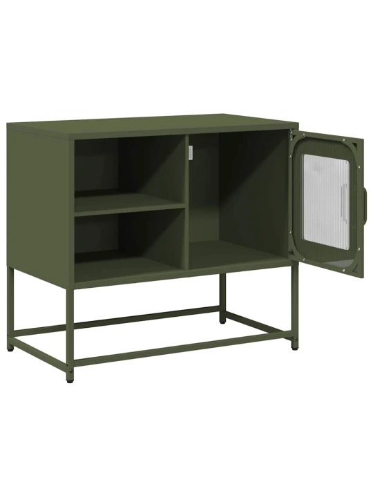 Tv skříňka olivově zelená 68 x 39 x 60,5 cm ocel