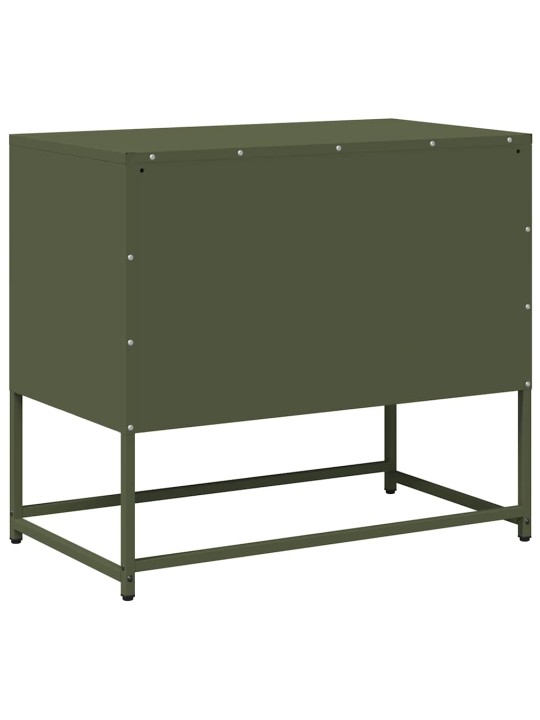 Tv skříňka olivově zelená 68 x 39 x 60,5 cm ocel