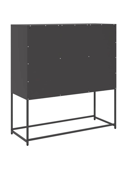 Příborník černý 100,5 x 39 x 107 cm ocel válcovaná za studena