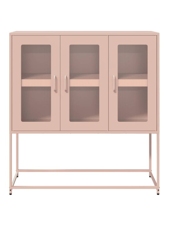 Příborník růžový 100,5 x 39 x 107 cm ocel válcovaná za studena