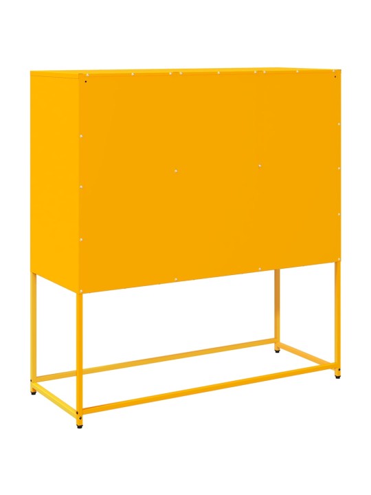 Příborník žlutý 100,5 x 39 x 107 cm ocel válcovaná za studena