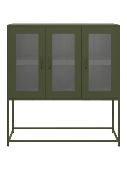 Příborník zelený 100,5 x 39 x 107 cm ocel válcovaná za studena