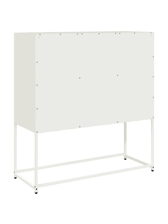 Příborník bílý 100,5 x 39 x 107 cm ocel válcovaná za studena