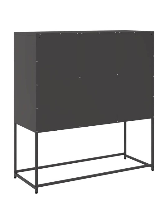 Příborník černý 100,5 x 39 x 107 cm ocel válcovaná za studena