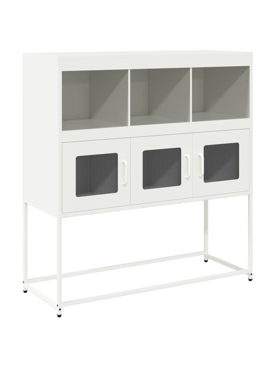 Příborník bílý 100,5 x 39 x 107 cm ocel válcovaná za studena