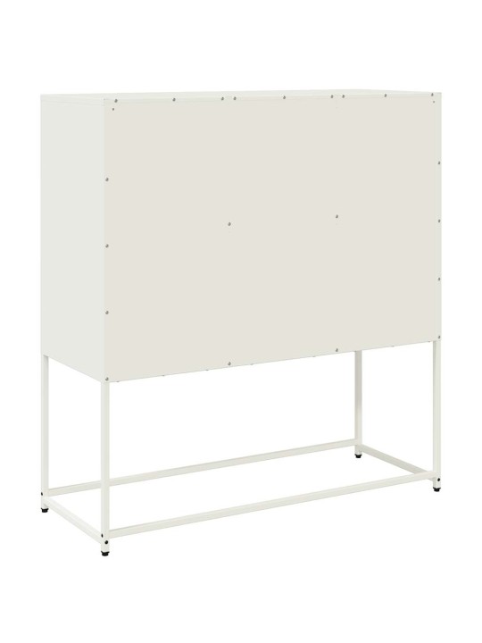Příborník bílý 100,5 x 39 x 107 cm ocel válcovaná za studena