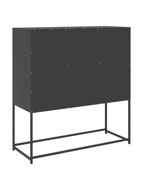 Příborník černý 100,5 x 39 x 107 cm ocel válcovaná za studena