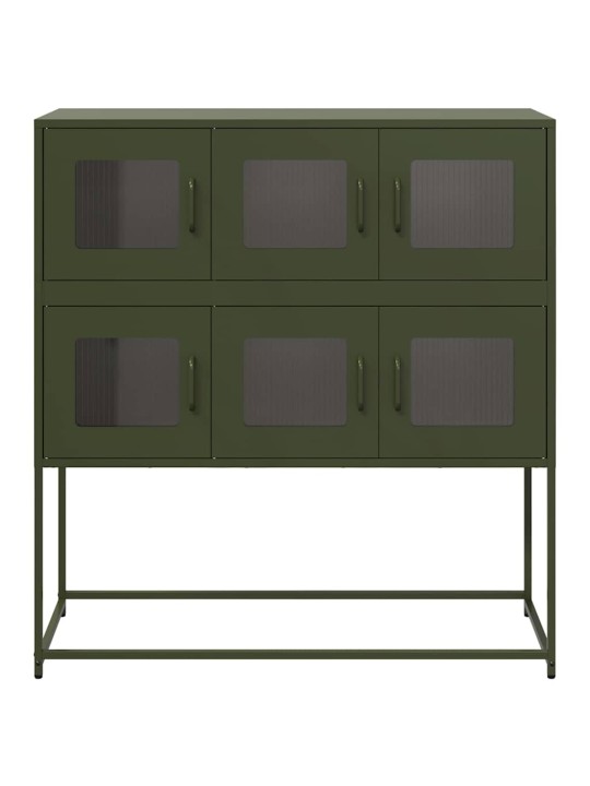Příborník zelený 100,5 x 39 x 107 cm ocel válcovaná za studena