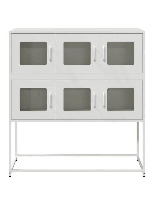 Příborník bílý 100,5 x 39 x 107 cm ocel válcovaná za studena