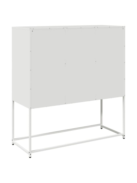 Příborník bílý 100,5 x 39 x 107 cm ocel válcovaná za studena
