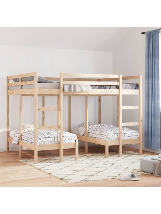 Rám trojité patrové postele 140x200/70x140 cm masivní borovice