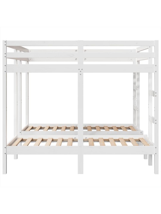Rám trojité patrové postele bílý 160x200/80x160 cm borovice