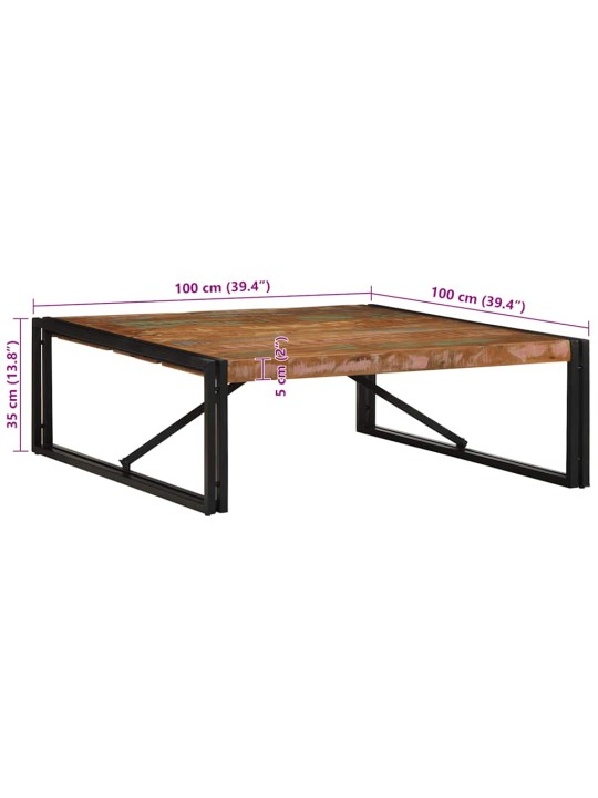 Konferenční stolek vícebarevný 100x100x35 cm recyklované dřevo