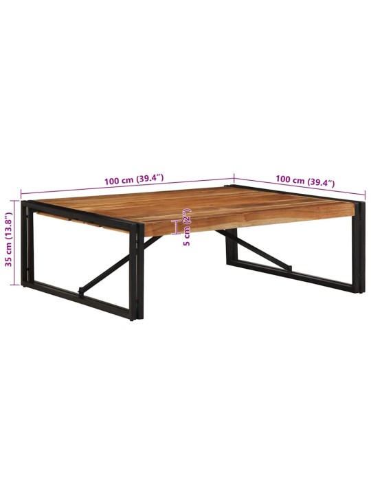 Konferenční stolek 100x100x35 cm masivní dřevo akácie