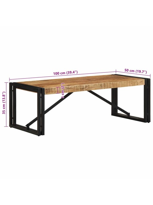 Konferenční stolek 100x50x35cm masivní hrubé mangovníkové dřevo
