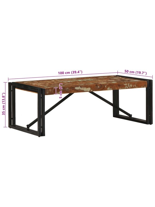 Konferenční stolek vícebarevný 100x50x35 cm recyklované dřevo