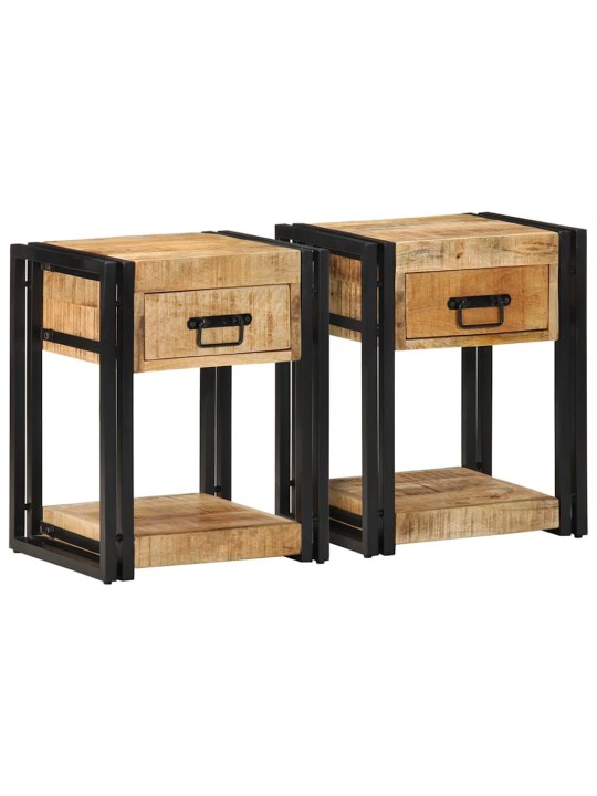 Noční skříňky 2 ks 40x35x50 cm masivní surové dřevo mango